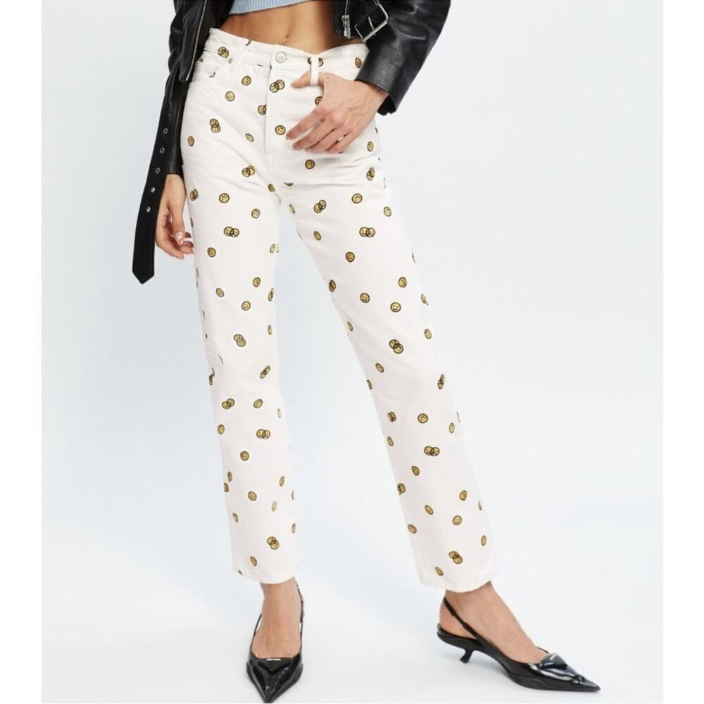 NEW Reformation Mixed Emotions High Rise Straight Jeans Vintage White Size 24 - Picture 4 of 12